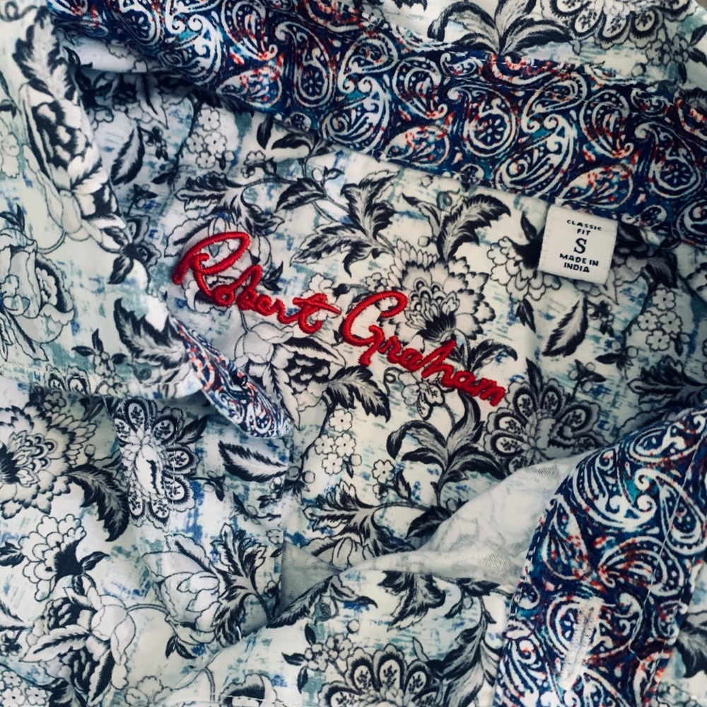 Mens Robert Graham Classic Fit Long Sleeve Shirt Button Up Small